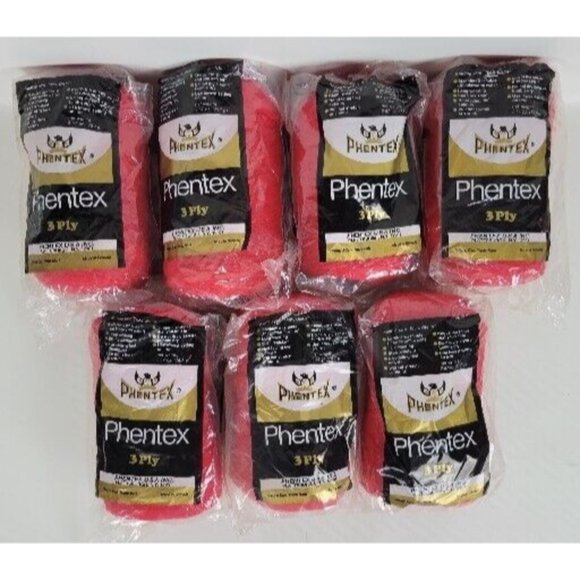 7 Vintage NIP Phentex 3 Ply Knitting Yarn Olefin Red 2.67oz Canada - Picture 1 of 5